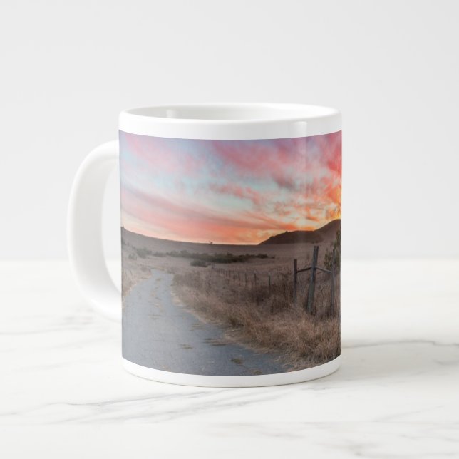 Caneca De Café Grande Primeiro pôr do sol do dia (Frente Esquerda)