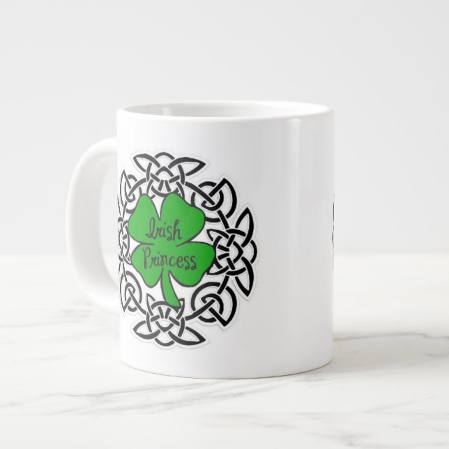 Caneca De Café Grande Princesa Céltica Irlandesa (Frente Esquerda)