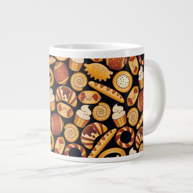 Caneca De Café Grande Produtos de padaria (Frente Esquerda)