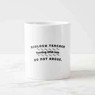 Caneca De Café Grande Professor de Biologia - Transformando DNA em Não A