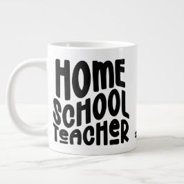 Caneca De Café Grande Professor de Ensino Doméstico Minimalista