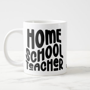 Caneca De Café Grande Professor de Ensino Doméstico Minimalista