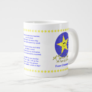Caneca De Café Grande Professor de estrela obrigado do estudante