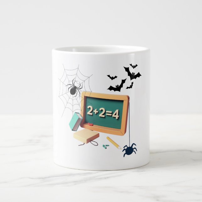 Caneca De Café Grande Professor de Matemática Spooky (Frente)