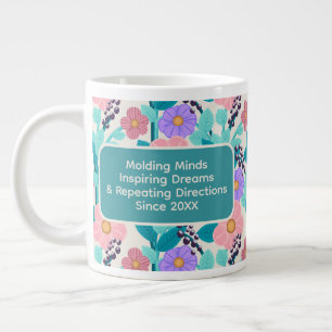 Caneca De Café Grande Professor Floral Café Personalizado