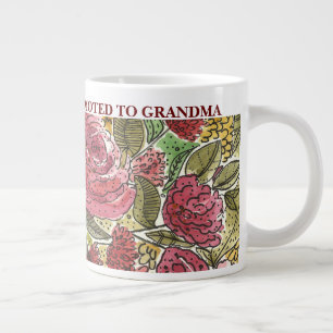Caneca De Café Grande Promovido à vovó Flores Rosa