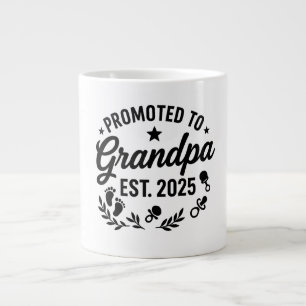 Caneca De Café Grande Promovido ao vovô EST. 2025
