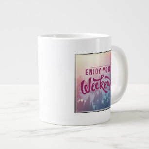 Caneca De Café Grande Pronto Para O Fim De Semana