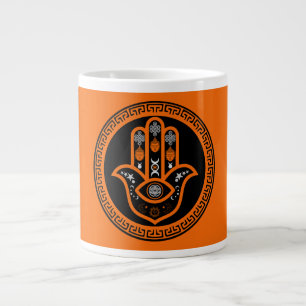Caneca De Café Grande Proteção do Olho do Mal da Mão de Hamsa
