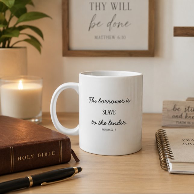Caneca De Café Grande Provérbios 22:7 (Criador carregado)