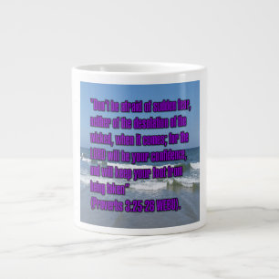 Caneca De Café Grande Provérbios 3:25-26 WEBU Mug