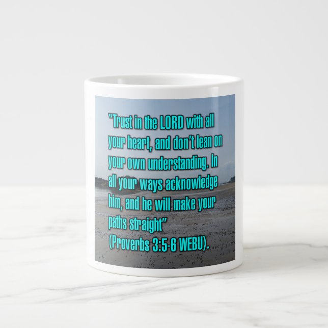 Caneca De Café Grande Provérbios 3:5-6 WEBU Mug (Frente)