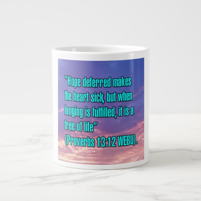 Caneca De Café Grande Proverbs 13:12 WEBU Mug (Frente)