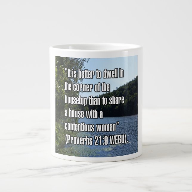 Caneca De Café Grande Proverbs 21:9 WEBU Mug (Frente)