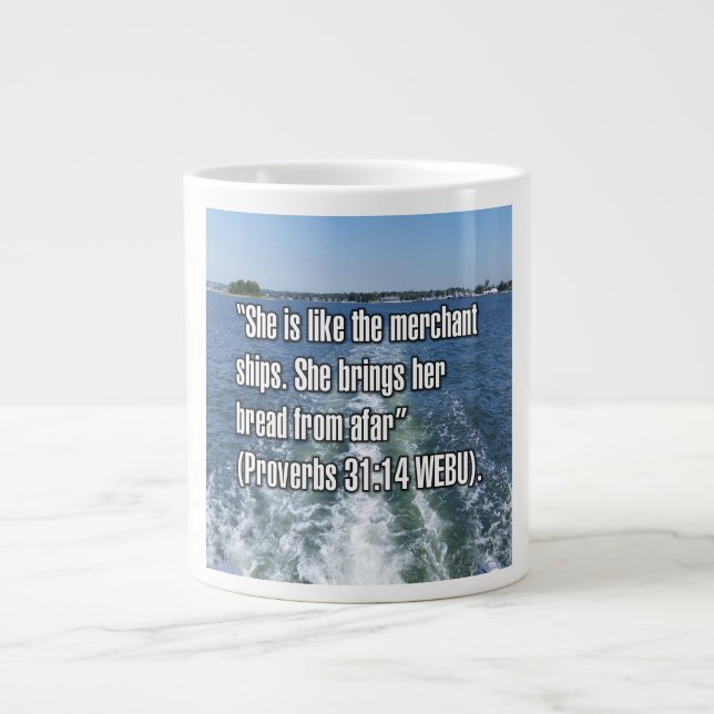Caneca De Café Grande Proverbs 31:14 WEBU Mug (Frente)