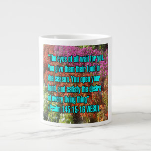 Caneca De Café Grande Psalm 145:15-16 WEBU Mug