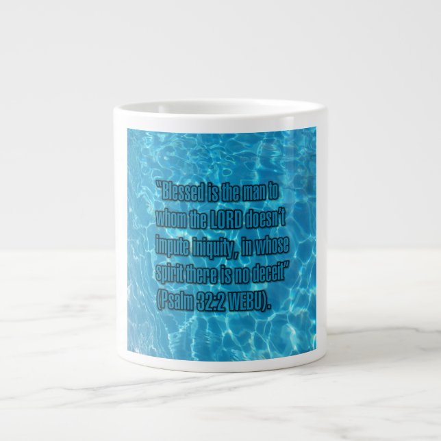 Caneca De Café Grande Psalm 32:2 WEBU Mug (Frente)