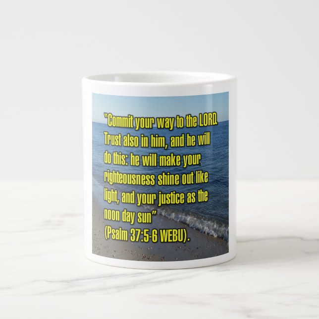 Caneca De Café Grande Psalm 37:5-6 WEBU Mug (Frente)
