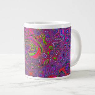 Caneca De Café Grande Psicodélico Groovy Magenta Retro Líquido