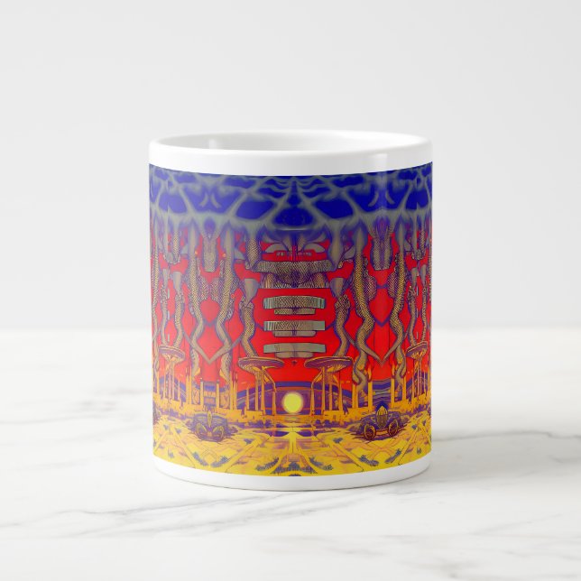 Caneca De Café Grande Psychedelic Dreamland (Frente)