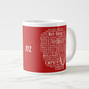 Caneca De Café Grande PSYCHOLOGY Word Cloud cores personalizadas