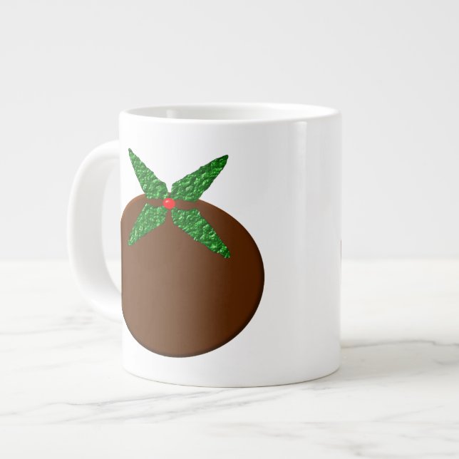Caneca De Café Grande Pudim de Natal (Frente Esquerda)