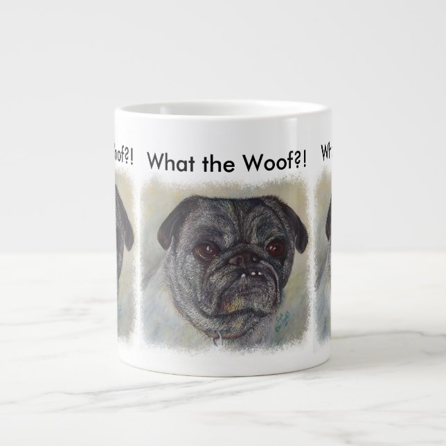 CANECA DE CAFÉ GRANDE PUG DOCE E FOFO (Frente)