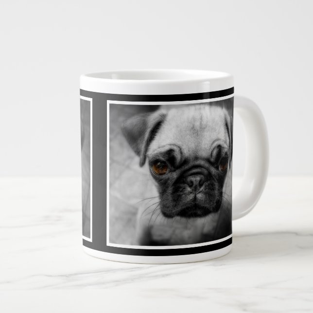 Caneca De Café Grande Pug Pup (Frente Esquerda)