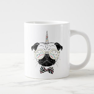 Caneca De Café Grande Pug Unicorn  Ser único