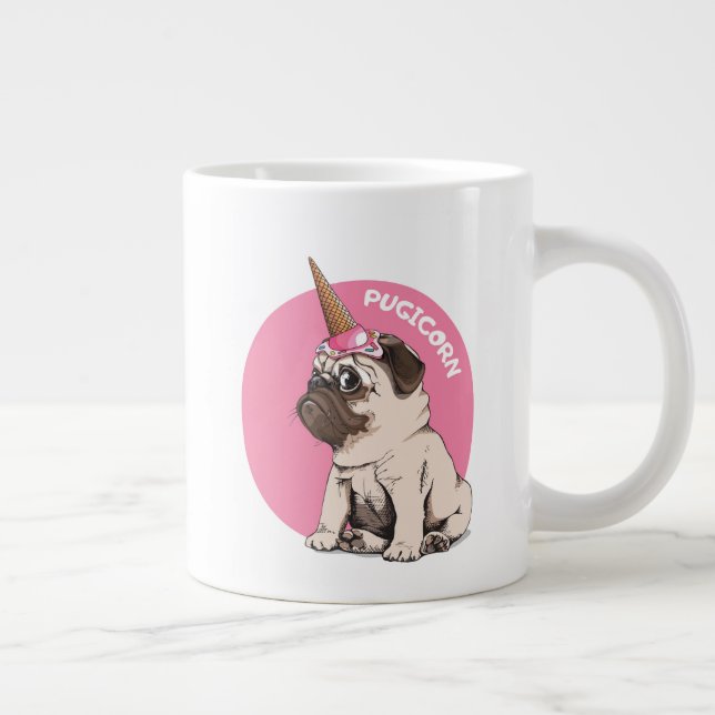 Caneca De Café Grande Pugicorn (Direita)