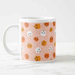 Caneca De Café Grande Pumpkin Cute Kawaii Enfrenta Padrão