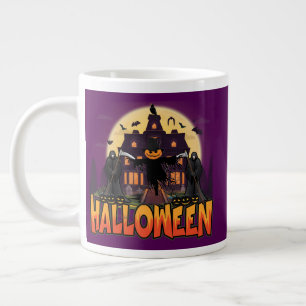 Caneca De Café Grande Pumpkin Scary House, Halloween