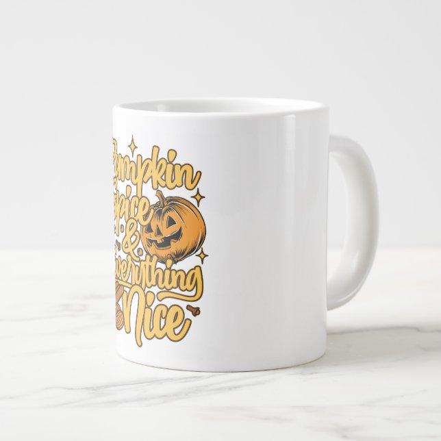 Caneca De Café Grande Pumpkin Spice e tudo que é bonito (Frente Esquerda)