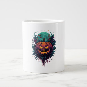 Caneca De Café Grande Pumpkin Spooky Sob Lua Cheia
