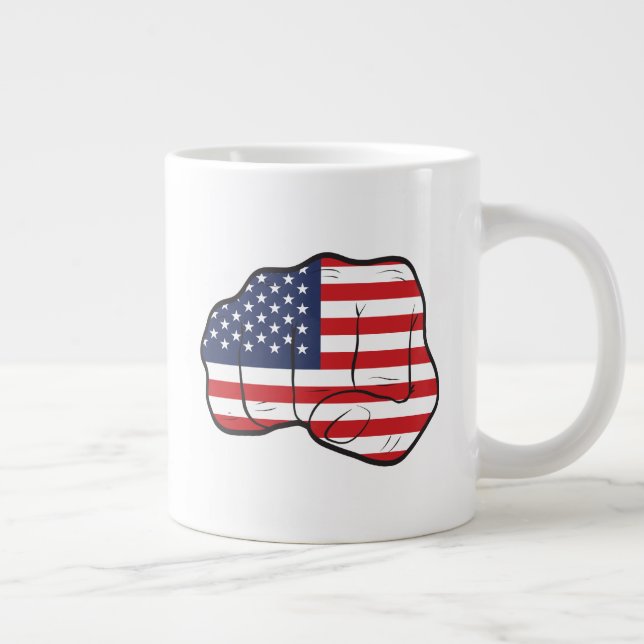 Caneca De Café Grande Punho de Bandeira Americano (Direita)