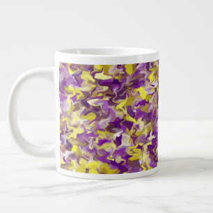 Caneca De Café Grande Púrpura de espiral amarela 20oz Mug