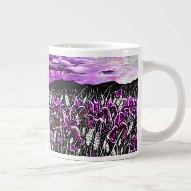 Caneca De Café Grande Púrpura Íris Fields Mug (Direita)