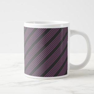 Caneca De Café Grande Púrpura Mauve e carvão de cinco faixas
