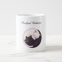 Purrfect Balance Yin Yang Cats Cute Cartoon Mug