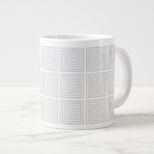 Caneca De Café Grande Quadrado Geométrico Branco