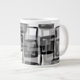 Caneca De Café Grande Quadrados monocromáticos