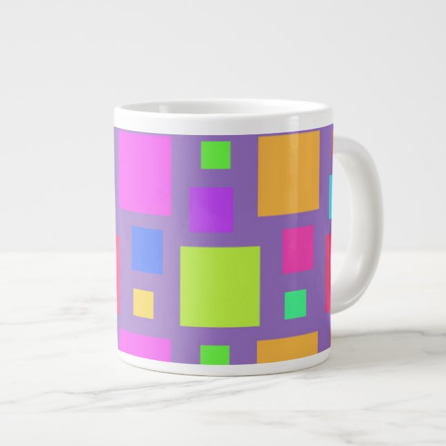 Caneca De Café Grande Quadrados multicoloridos 2011 (Frente Esquerda)