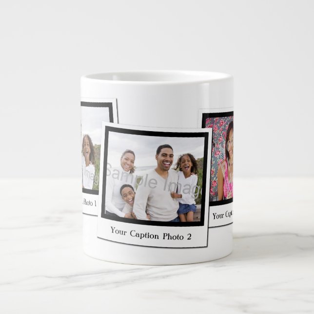 Caneca De Café Grande Quadros Instantâneos de Fotografias Personalizados (Frente)