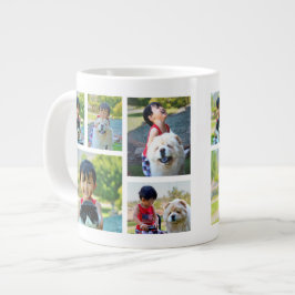 Caneca De Café Grande Quadros Personalizados de Colagem de 5 Fotos