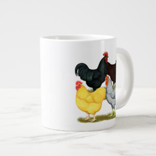 Caneca De Café Grande Quarteto de galinha com galinha pesada