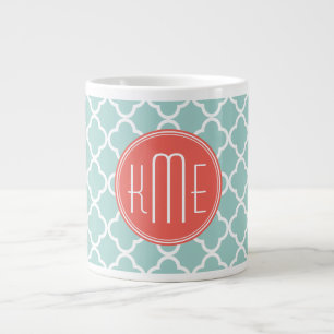 Caneca De Café Grande Quatrefoil de Casa e Moeda com Monograma Personali