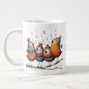 Caneca De Café Grande Quatro Pássaros Chamando Caprichosos 12 Dias de Na
