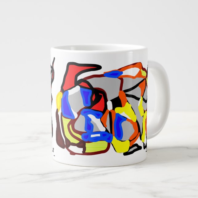 Caneca De Café Grande Que Mondo Mug do artista digital da NYC Jacob Keum (Frente Esquerda)