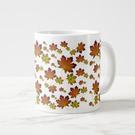 Caneca De Café Grande Queda de Folha de Mapeamento