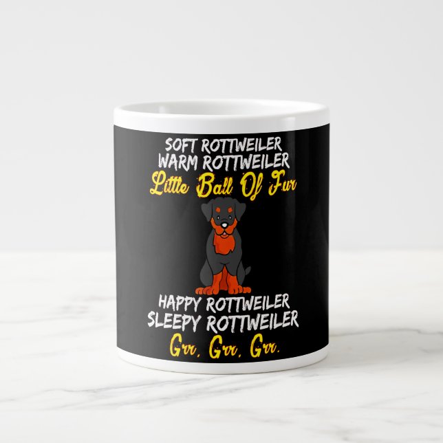Caneca De Café Grande Queda quente de rottweiler macio (Frente)